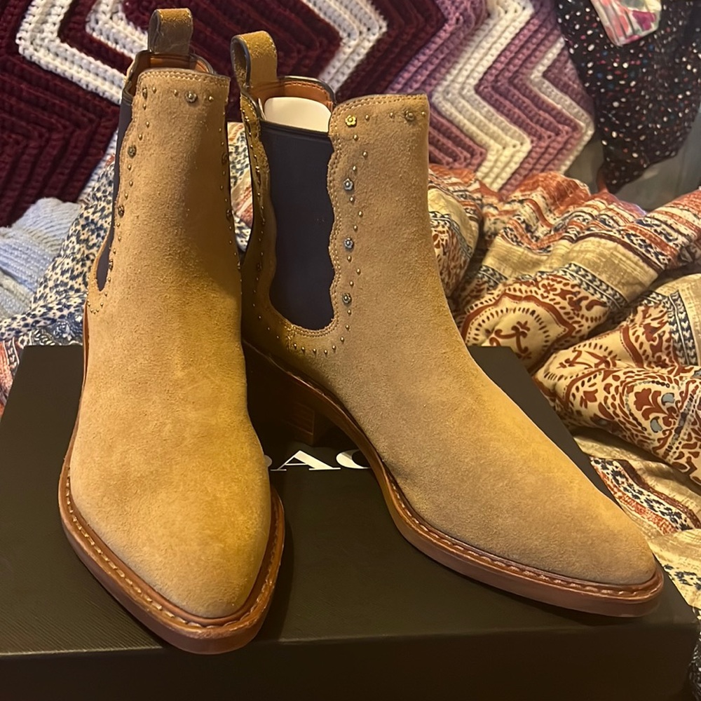 Coach Bowery Suede Leather Booties - Size 7B